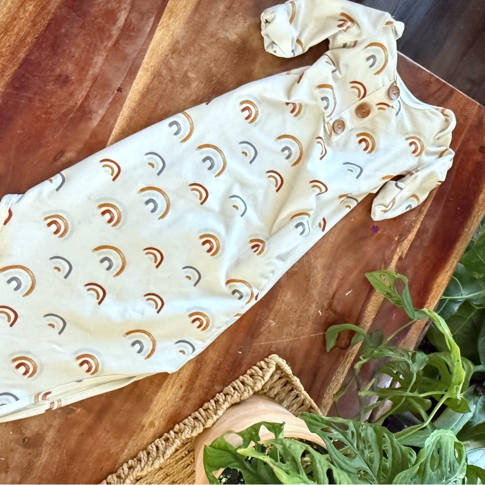 Caden Lane Cream Sleep Sack with Rainbow Print